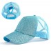 Ponytail Baseball Cap  Sun Caps Sequins Shiny Messy Bun Snapback Hat 88360  eb-37361466